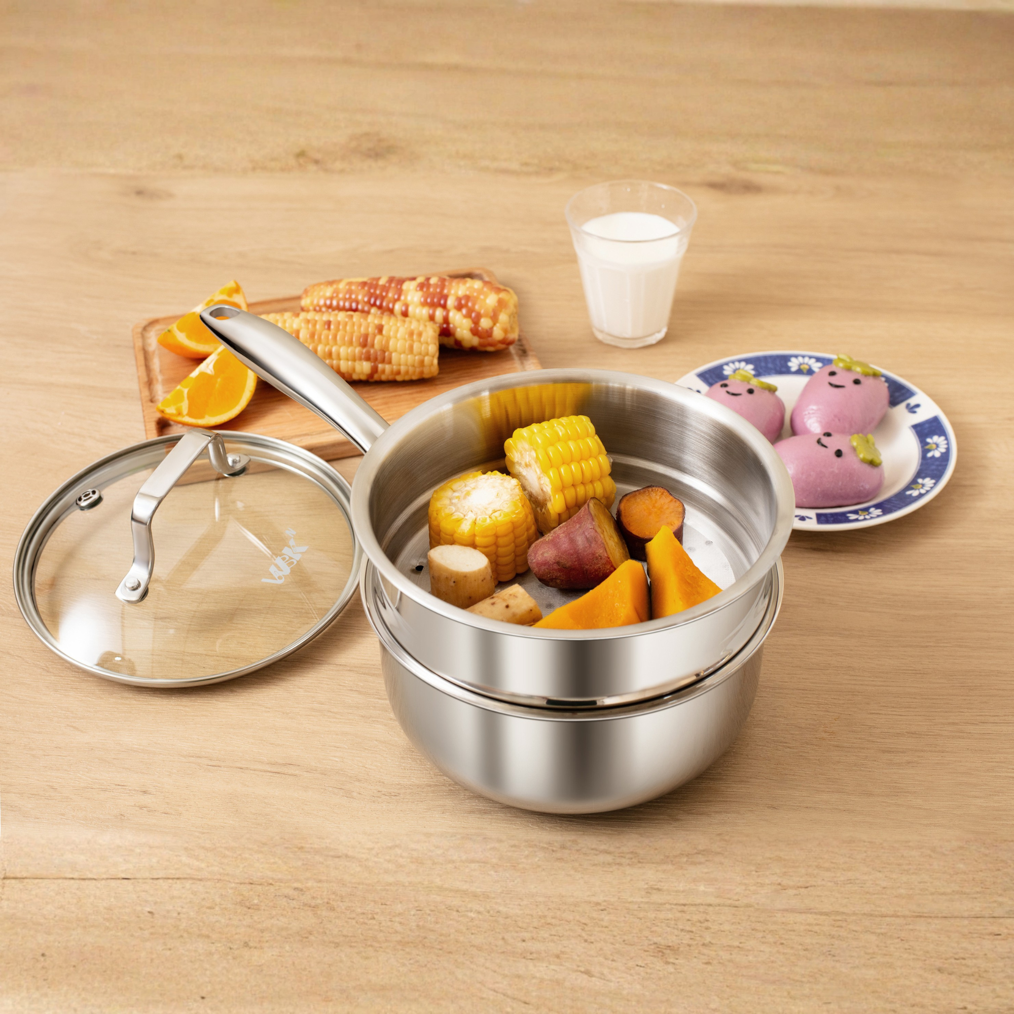 WBKᴺ - 食品級不鏽鋼蒸屜 (18厘米)