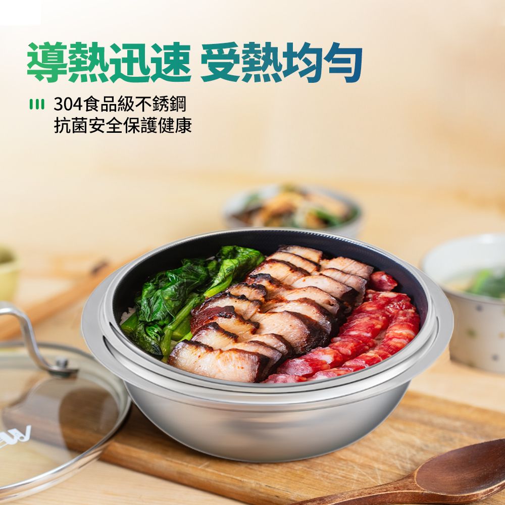 WBKᴺ - 藍鑽陶瓷304不鏽鋼旋風花紋韓式石鍋套裝 (16厘米＋22厘米) #G型蓋