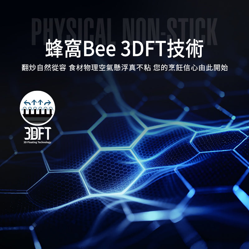 曼烹 - 經典女王蜂大師鍋3D藍鑽陶瓷釉炒鍋 (32厘米) #連G型鍋蓋