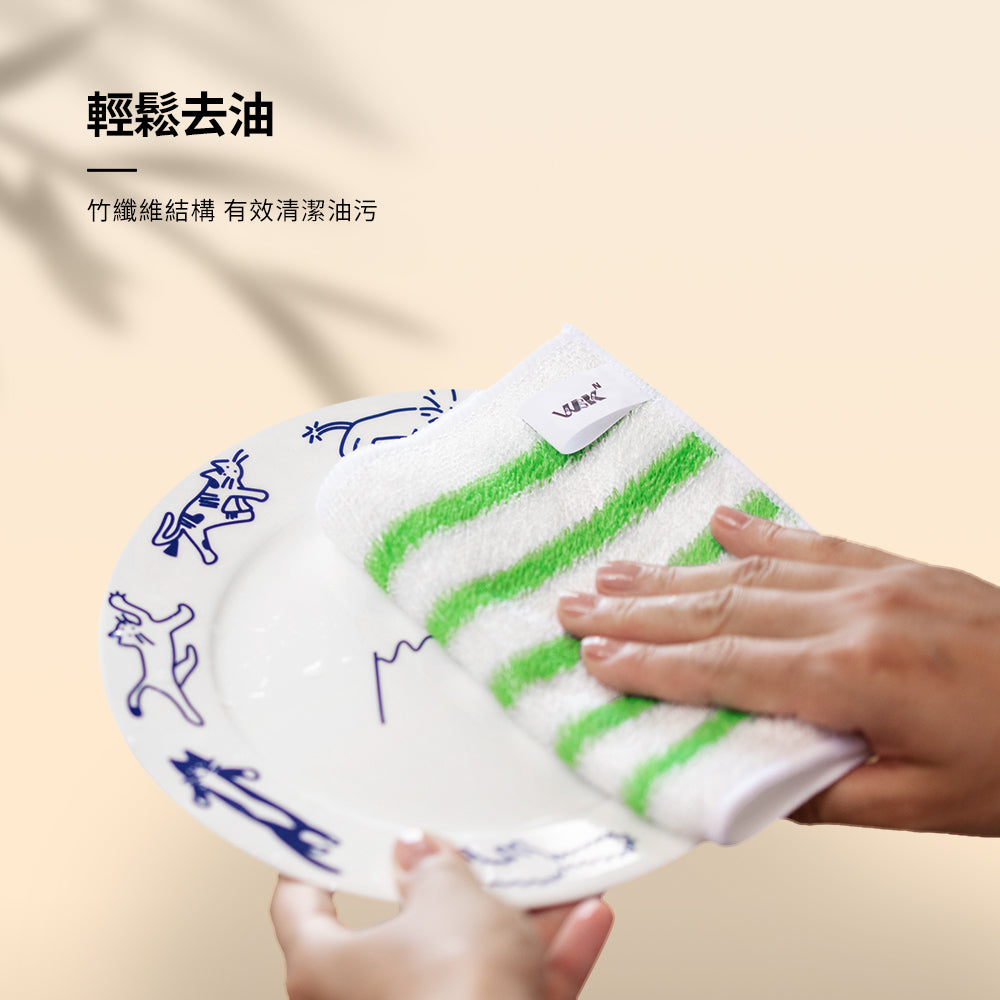 WBKᴺ - 免洗潔精高效強力去污廚房竹潔布 (每包3條)